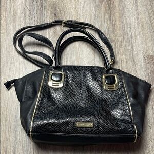 Steve Madden Black Snake-Embossed Women's Bag